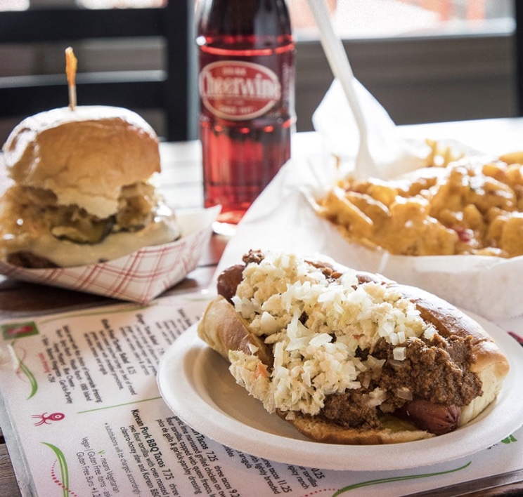 Chili dog and Cheerwine